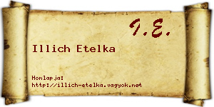 Illich Etelka névjegykártya
